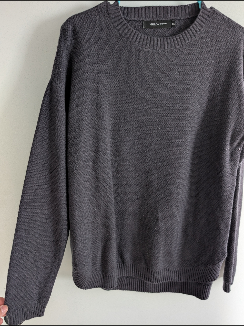 Womens Navy Blue Crewneck Sweater